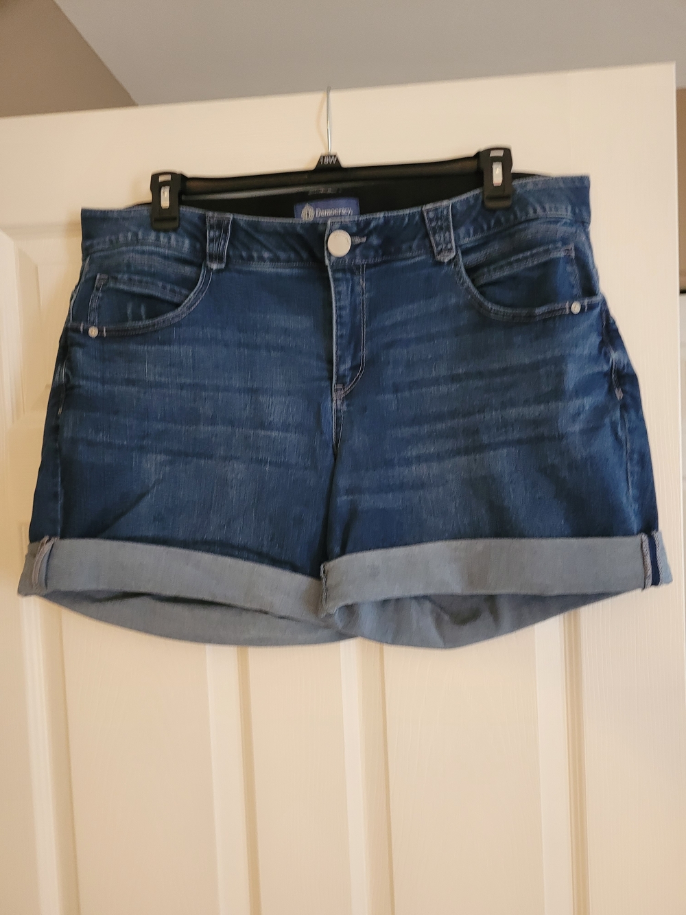 Democracy Ab Solution Dark Blue Rolled Hem Denim Shorts